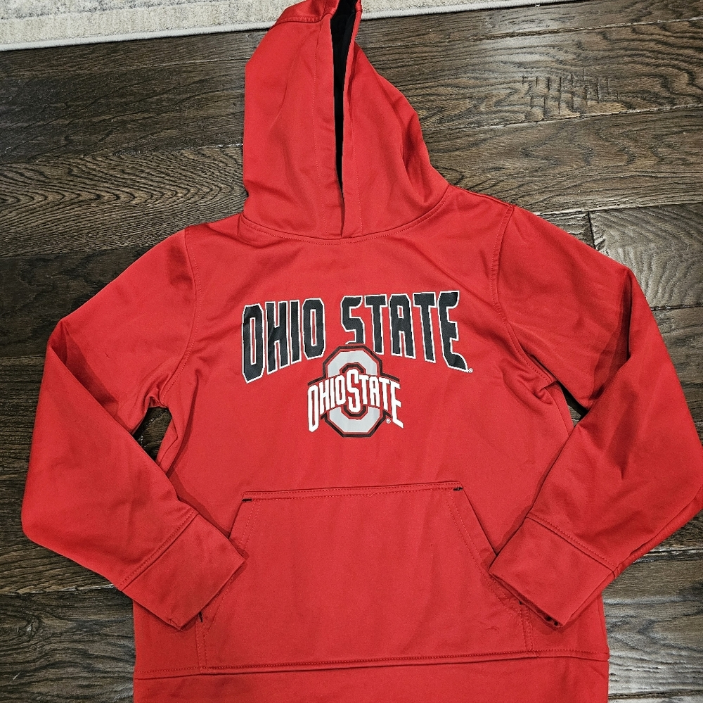 Ohio State University Boys Red Hoodie, Size M, Fleece Lined,